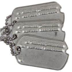 Dog Tags, Pvt. Howard Kastner, Battery B, 209th Field Artillery Bn.