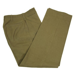 Trousers, Wool Serge, OD, 31 x 33, 1941, T/4 John Bailey, 1758th Engineer Base Depot