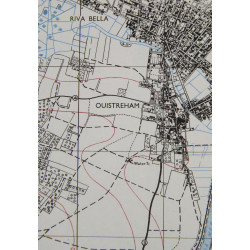 Map, British, OUISTREHAM, Sword Beach & Bénouville, Normandy, 1944