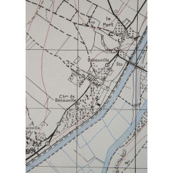 Map, British, OUISTREHAM, Sword Beach & Bénouville, Normandy, 1944