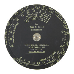 Règle à calcul Type D-4, Time and Distance, USAAF, 1943