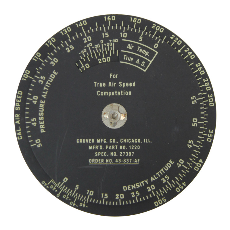 Règle à calcul Type D-4, Time and Distance, USAAF, 1943