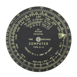 Règle à calcul Type D-4, Time and Distance, USAAF, 1943