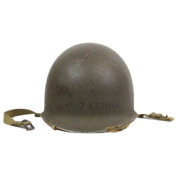 Helmet, M1, Fixed Loops, HAWLEY Liner, F1c Leo Zatoon, 21st Naval Construction Bn., Seabees, PTO