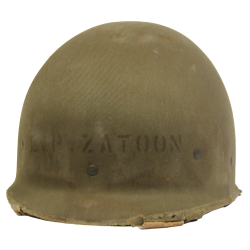 Casque M1, pattes fixes, liner HAWLEY, F1c Leo Zatoon, 21st Naval Construction Bn., Seabees, PTO