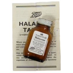 Bottle, Tablets, Halazone, Boots Pure Drug Co. Ltd.