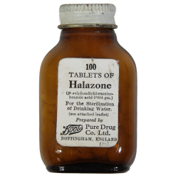 Bottle, Tablets, Halazone, Boots Pure Drug Co. Ltd.