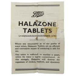 Bottle, Tablets, Halazone, Boots Pure Drug Co. Ltd.