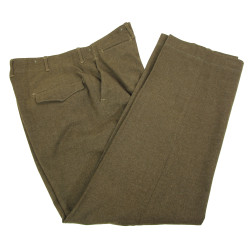 Trousers, Wool, Serge, OD, 34 x 35