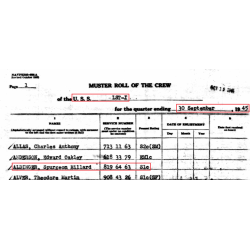 Grouping US Navy, S1c Spurgeon Aldinger, LST-1, D-Day, Normandie