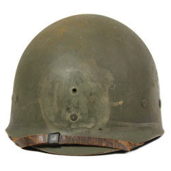 Casque M1, pattes fixes, liner SEAMAN PAPER CO., A washers verts, Italie 1944-1945