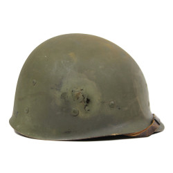 Casque M1, pattes fixes, liner SEAMAN PAPER CO., A washers verts, Italie 1944-1945