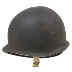 Casque M1, pattes fixes, liner SEAMAN PAPER CO., A washers verts, Italie 1944-1945