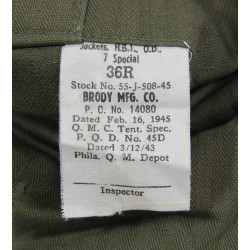 Jacket, HBT (Herringbone Twill), Special, OD 7, US Army, 36R