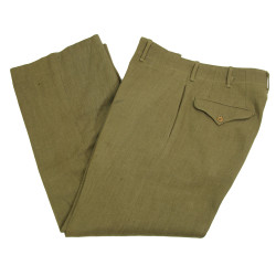 Trousers, Wool, Serge, OD