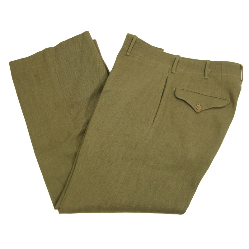 Trousers, Wool, Serge, OD