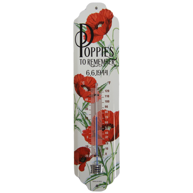 Wall-mounted thermometer, Poppies