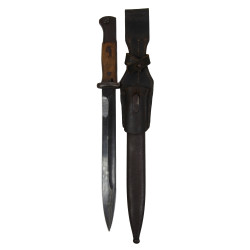 Bayonet, Mauser 98k, 1943, Complete with Matching Scabbard and Leather Frog, 1st Type