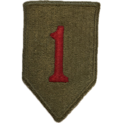 Insigne, 1st Infantry Division, dos vert, 1943