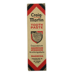 Tube de dentifrice Craig-Martin, plein, dans sa boîte