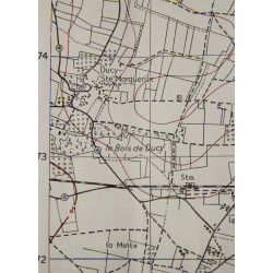 Carte britannique, THAON, Putot-en-Bessin, Bretteville-l'Orgueilleuse, Normandie, 1943