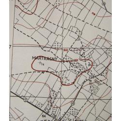 Carte britannique, THAON, Putot-en-Bessin, Bretteville-l'Orgueilleuse, Normandie, 1943