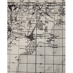 Map, US Army, Valognes, Azeville, Ravenoville, St Marcouf, 1943