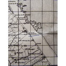 Carte Normandie, Valognes, Azeville, Ravenoville, St Marcouf, 1943