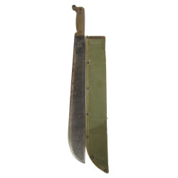 Machete, M-1942, TRUE TEMPER 1944, with Canvas Scabbard, SCHELL LEA. GDS. CO. INC. 1944