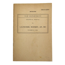 Technical Manual TM 9-294, Bazooka, Launcher, Rocket, AT, M1, 1942