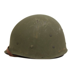 Casque M1, pattes fixes, liner Westinghouse, PhM2c Neil Boone, US Navy, Corpsman