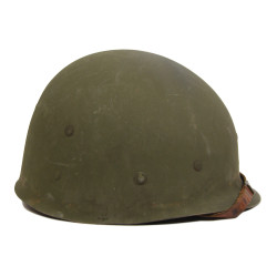 Casque M1, pattes fixes, liner Westinghouse, PhM2c Neil Boone, US Navy, Corpsman