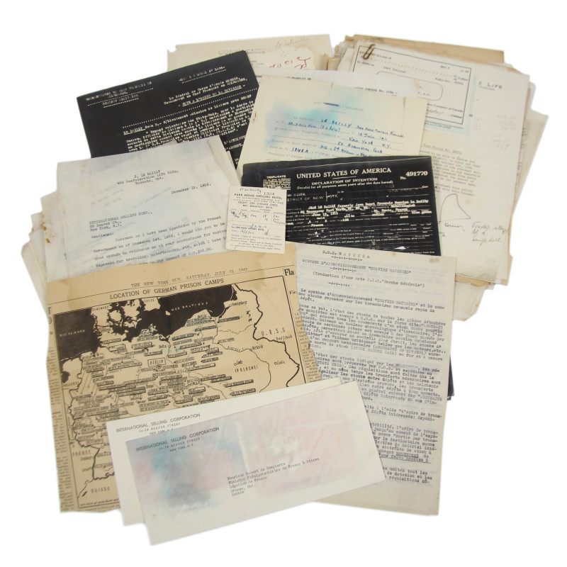 Documents, 2nd Lt. Jean Le Bailly, French Tactical Liaison Officer, 4th Infantry Division, ETO