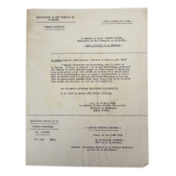 Documents, 2nd Lt. Jean Le Bailly, French Tactical Liaison Officer, 4th Infantry Division, ETO