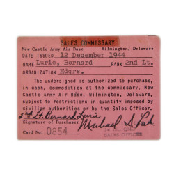 Documents personnels, 2nd Lt. Bernard Lurie, USAAF