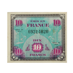 Banknote, 10 Francs, Invasion Money, 1944