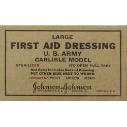 Pansement, Large First-Aid Dressing, US Army, Carlisle Model, Johnson & Johnson