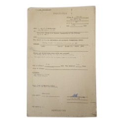 Rapport disciplinaire, T/5 Theolis Butler, Montebourg, 1945