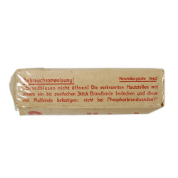 Bandage allemand, traitement des brûlures, Brandbinde, 1940, jamais ouvert