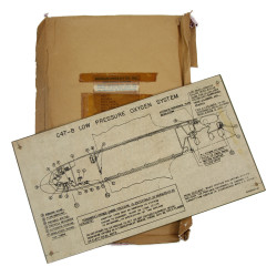 Panneau, plan du circuit d'oxygène, C-47, USAAF
