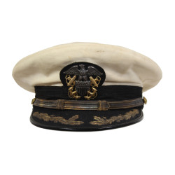 Cap, Senior Officer, US Navy, White, Art Caps, Size 7 1/4