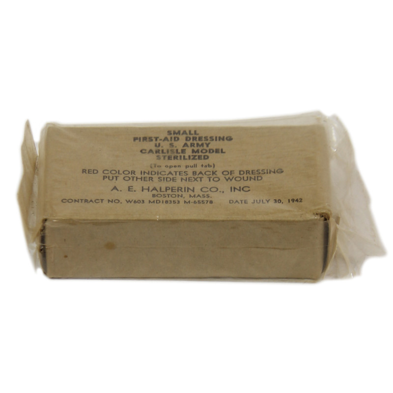 Pansement, Small First-Aid Dressing, US Army, Carlisle Model, A.E. Halperin Co., Inc., 1942