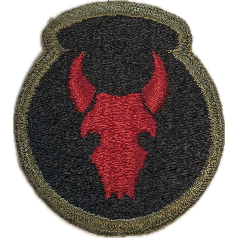 Insigne, 34th Infantry Division, bord vert, dos vert, 1943