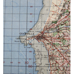 Carte britannique, ST LÔ-VIRE, Normandie, 1943, bataille des haies