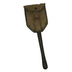 Shovel, Folding, M1943, A.F. & H. CO. 1943, with 1st Type Carrier, J.Q.M.D. 1943