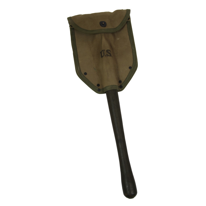 Shovel, Folding, M1943, A.F. & H. CO. 1943, with 1st Type Carrier, J.Q.M.D. 1943