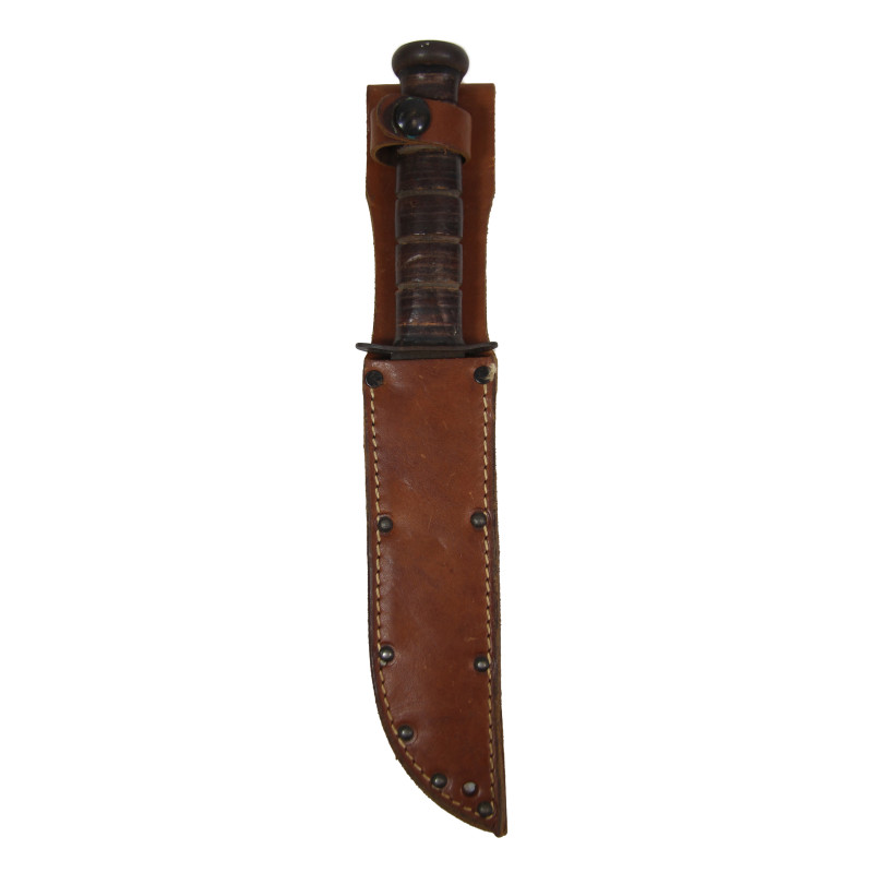 Couteau de combat, MK 2, KA-BAR, US Navy, avec fourreau en cuir