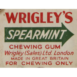 Pack, Chewing Gum, WRIGLEY'S, Made in Great Britain, Only to Armed Forces Overseas