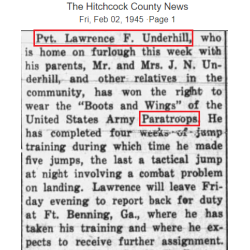 Grouping, Pvt. Lawrence Underhill, 82nd Airborne Division, ETO