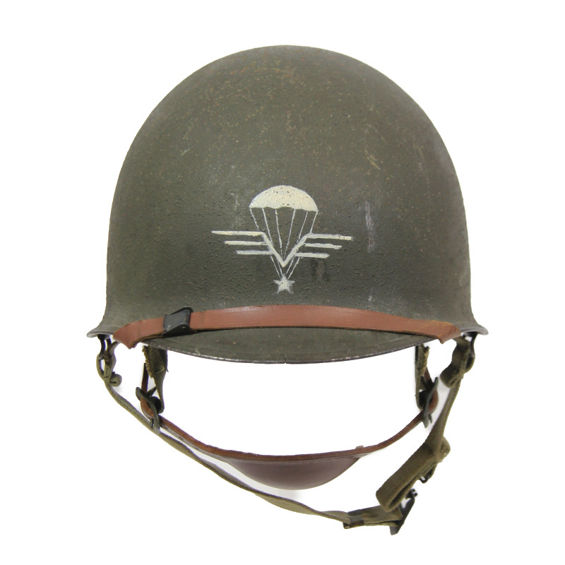 Helmet, M1, Swivel Loops, 1er Régiment de chasseurs parachutistes, French Airborne, Complete